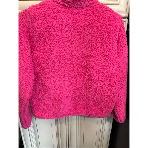 Wondershop Kids Faux Shearling Long Sleeve Half Zip Up Pajama Top Hot Pink Large - Picture 5 of 7